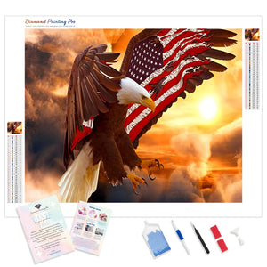 Flag Eagle under Sunset | Diamond Painting