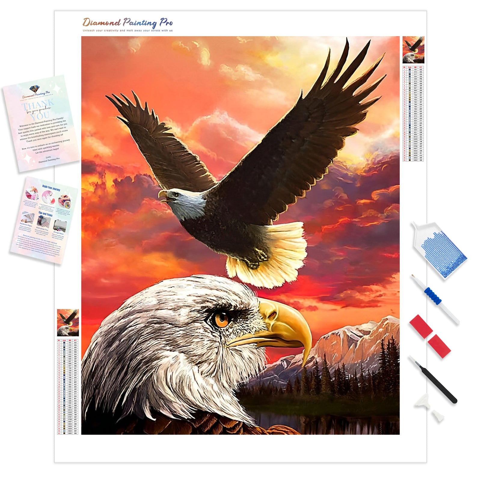 Flying Eagles | Diamond Painting Kit - Full Drill - Square or Round Diamonds with AB Drills Option