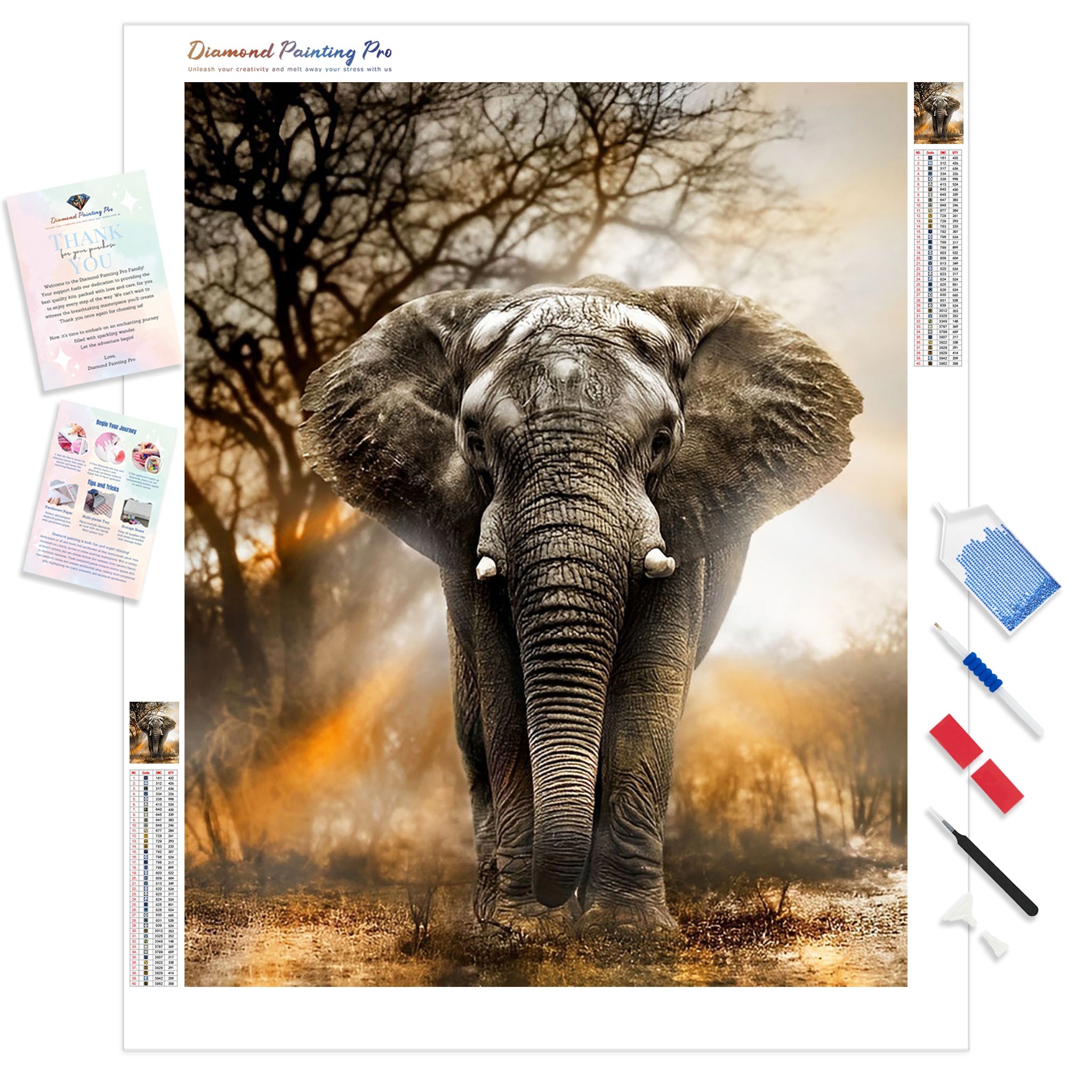 Elephant Diamond Painting | Full Drill – Diamondpaintingpro