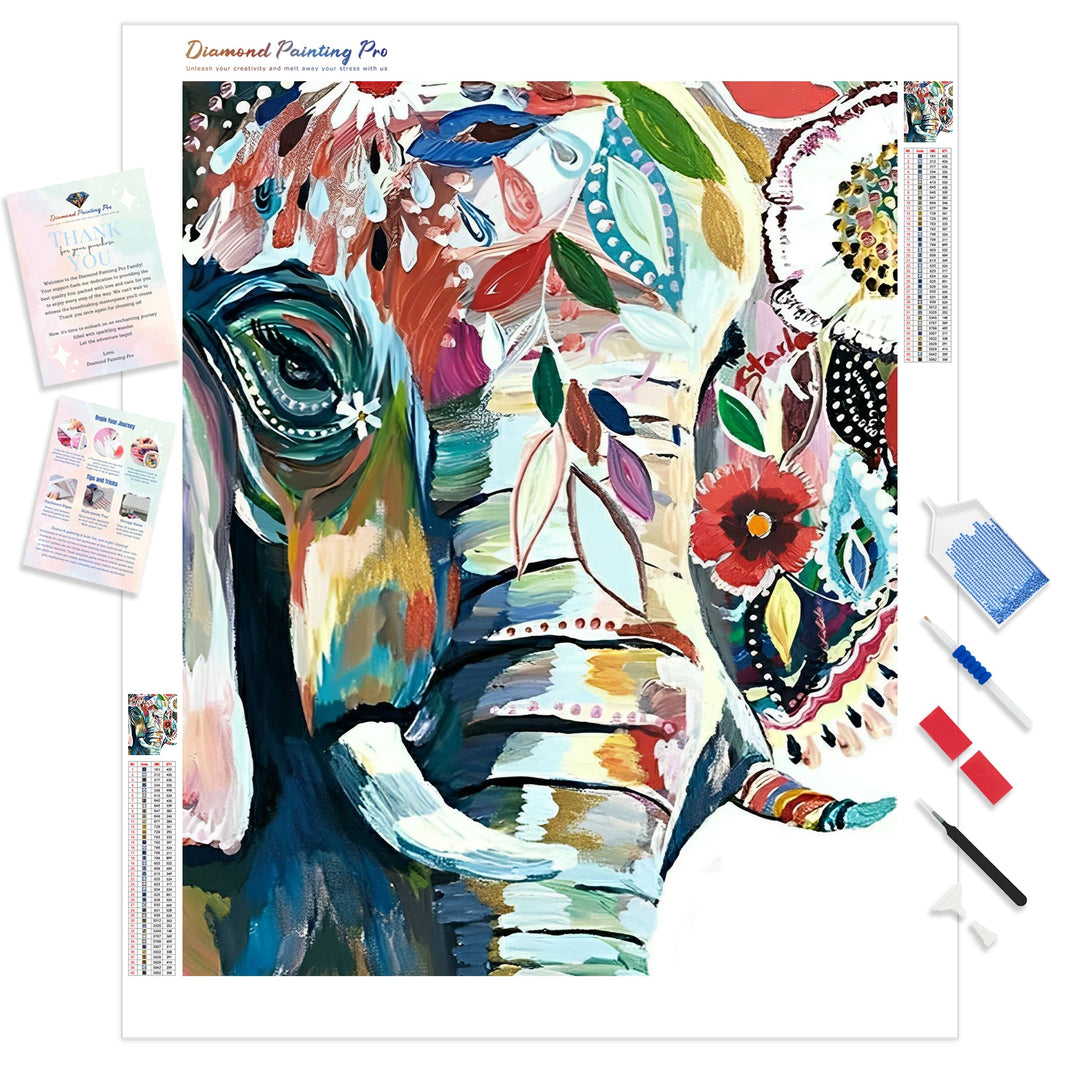 Colorful Abstract Elephant | Diamond Painting