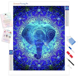 Mandalas Elephant | Diamond Painting Kit - Full Drill - Square or Round Diamonds with AB Drills Option