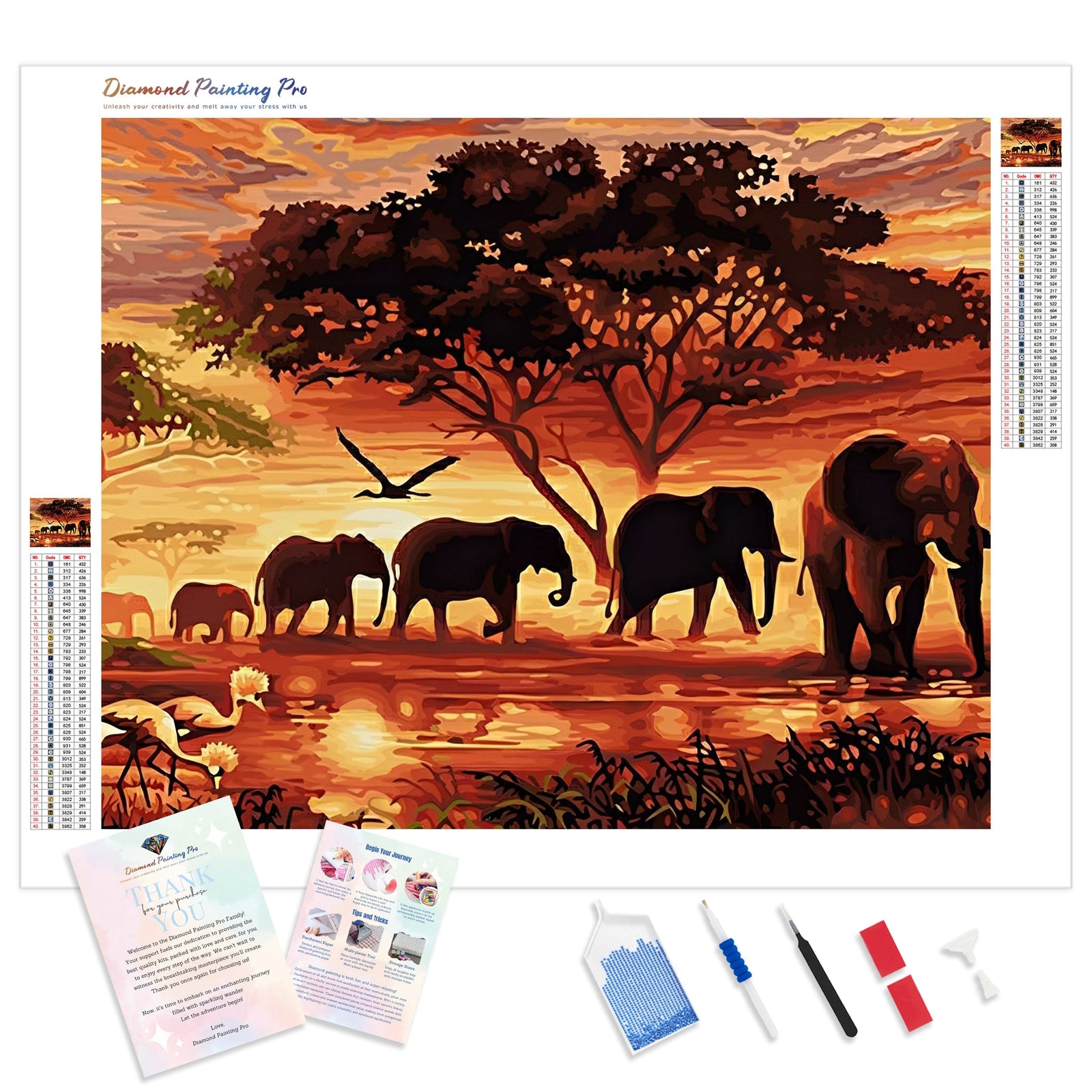 A Club of Elephants | Diamond Painting Kit - Full Drill - Square or Round Diamonds with AB Drills Option