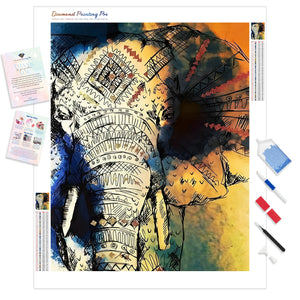 Namaste Elephant | Diamond Painting Kit - Full Drill - Square or Round Diamonds with AB Drills Option