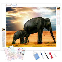 Mother and Daughter Elephant | Diamond Painting