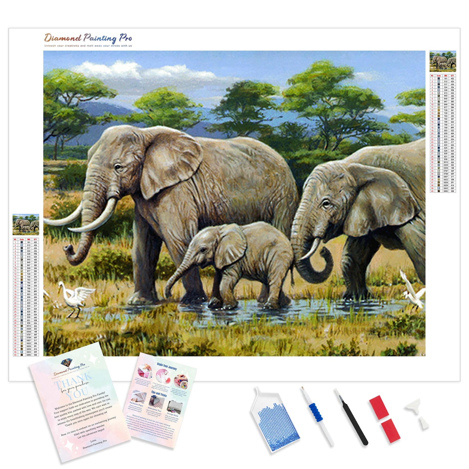 African Safari | Diamond Painting Kit - Full Drill - Square or Round Diamonds with AB Drills Option