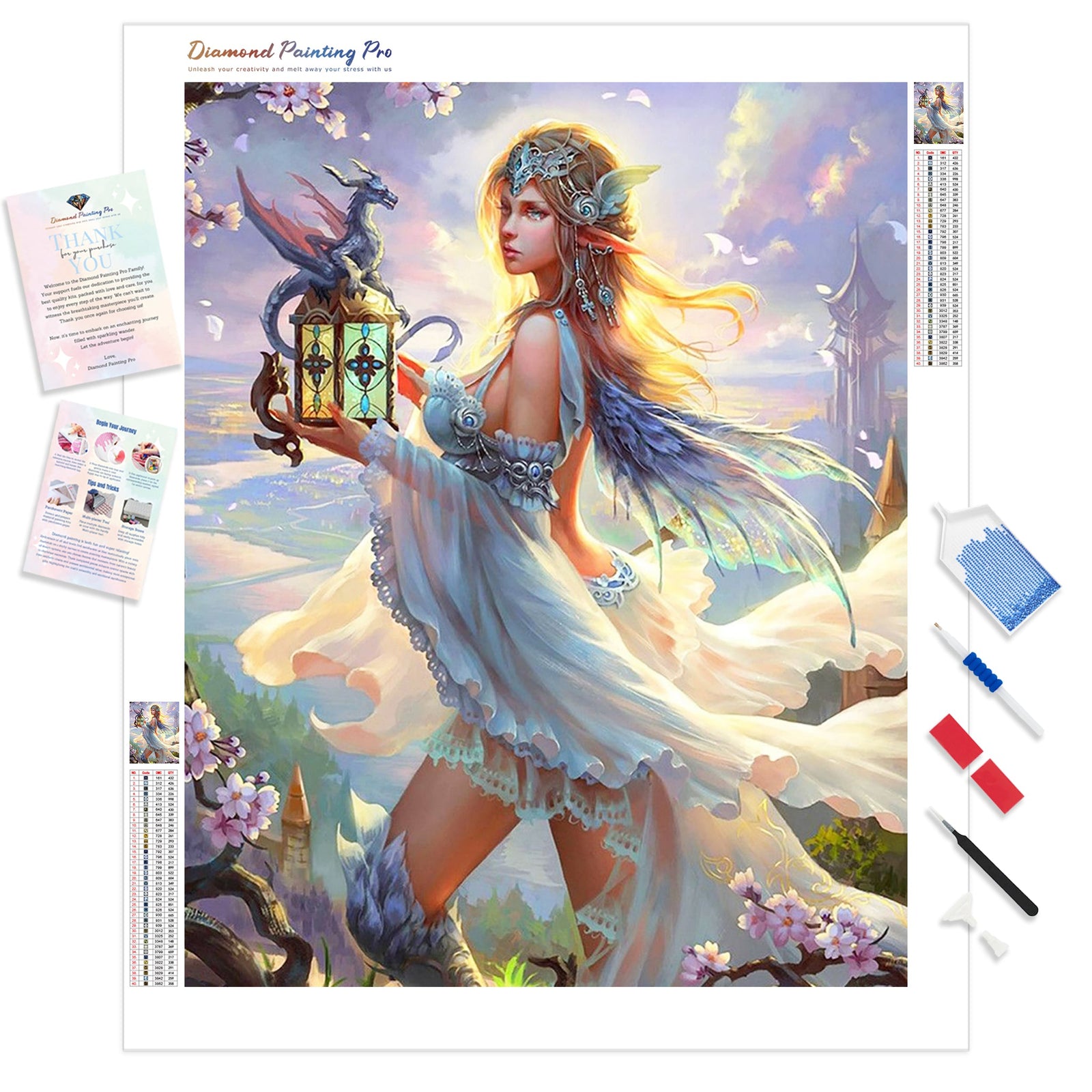 Fairies and Beasts | Diamond Painting Kit - Full Drill - Square or Round Diamonds with AB Drills Option