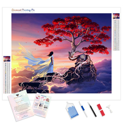 Fantasy Sakura Tree | Diamond Painting Kit - Full Drill - Square or Round Diamonds with AB Drills Option