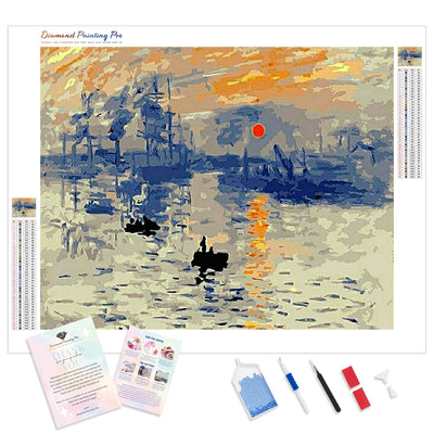 Impression Sunrise - Claude Monet | Diamond Painting Kit - Full Drill - Square or Round Diamonds with AB Drills Option