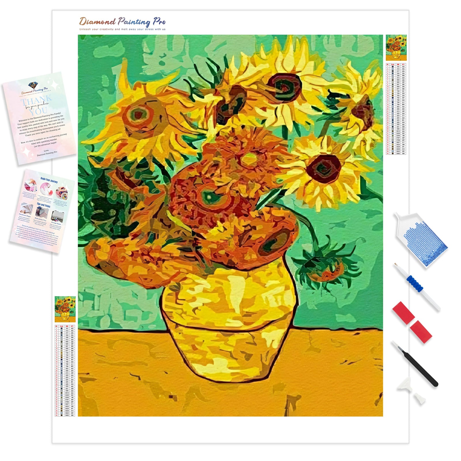 Sunflowers | Diamond Painting Kit - Full Drill - Square or Round Diamonds with AB Drills Option