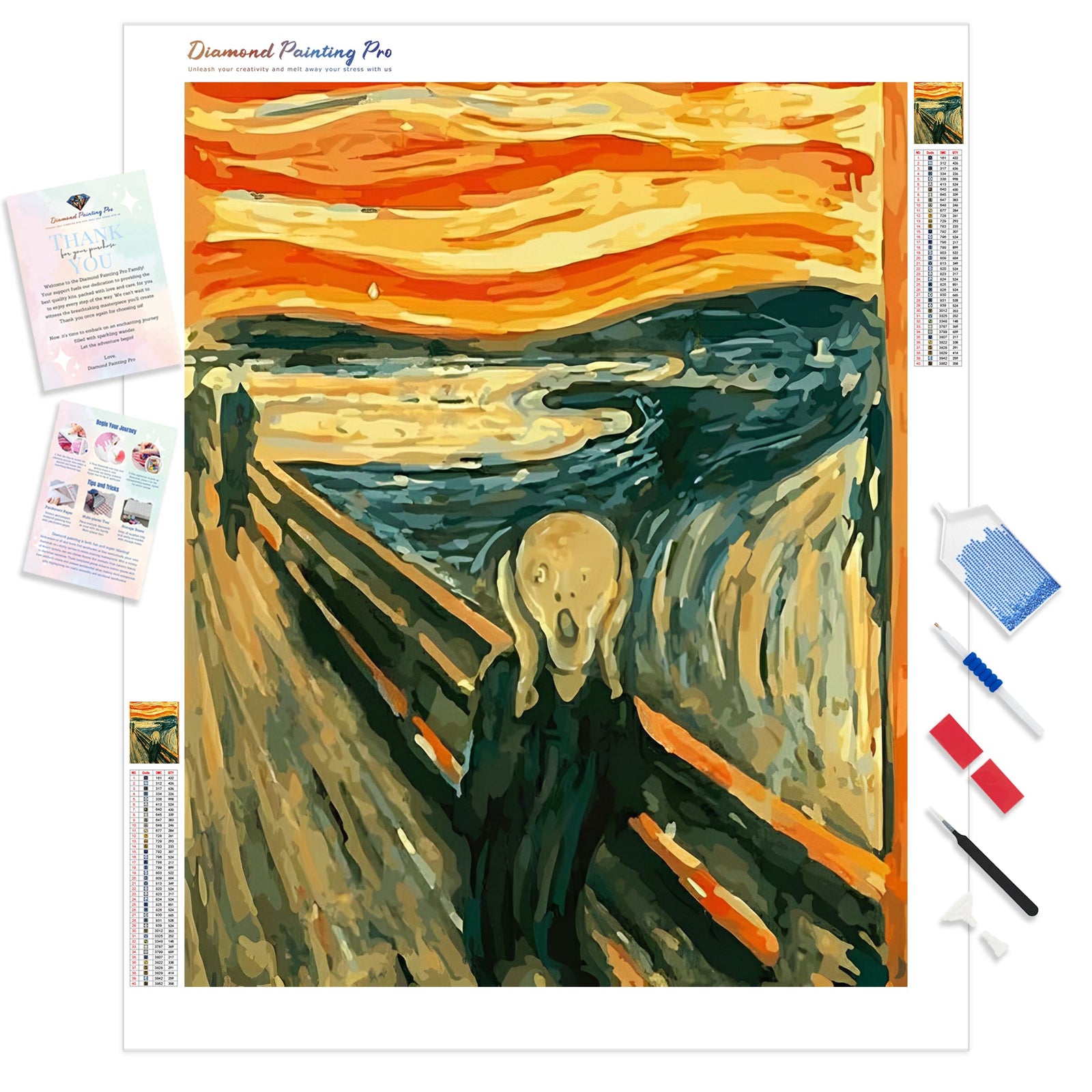 The Scream - Edvard Munch | Diamond Painting Kit - Full Drill - Square or Round Diamonds with AB Drills Option