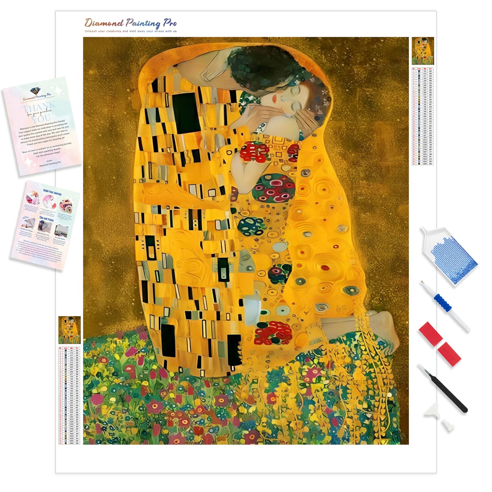 The Kiss - Gustav Klimt | Diamond Painting Kit - Full Drill - Square or Round Diamonds with AB Drills Option