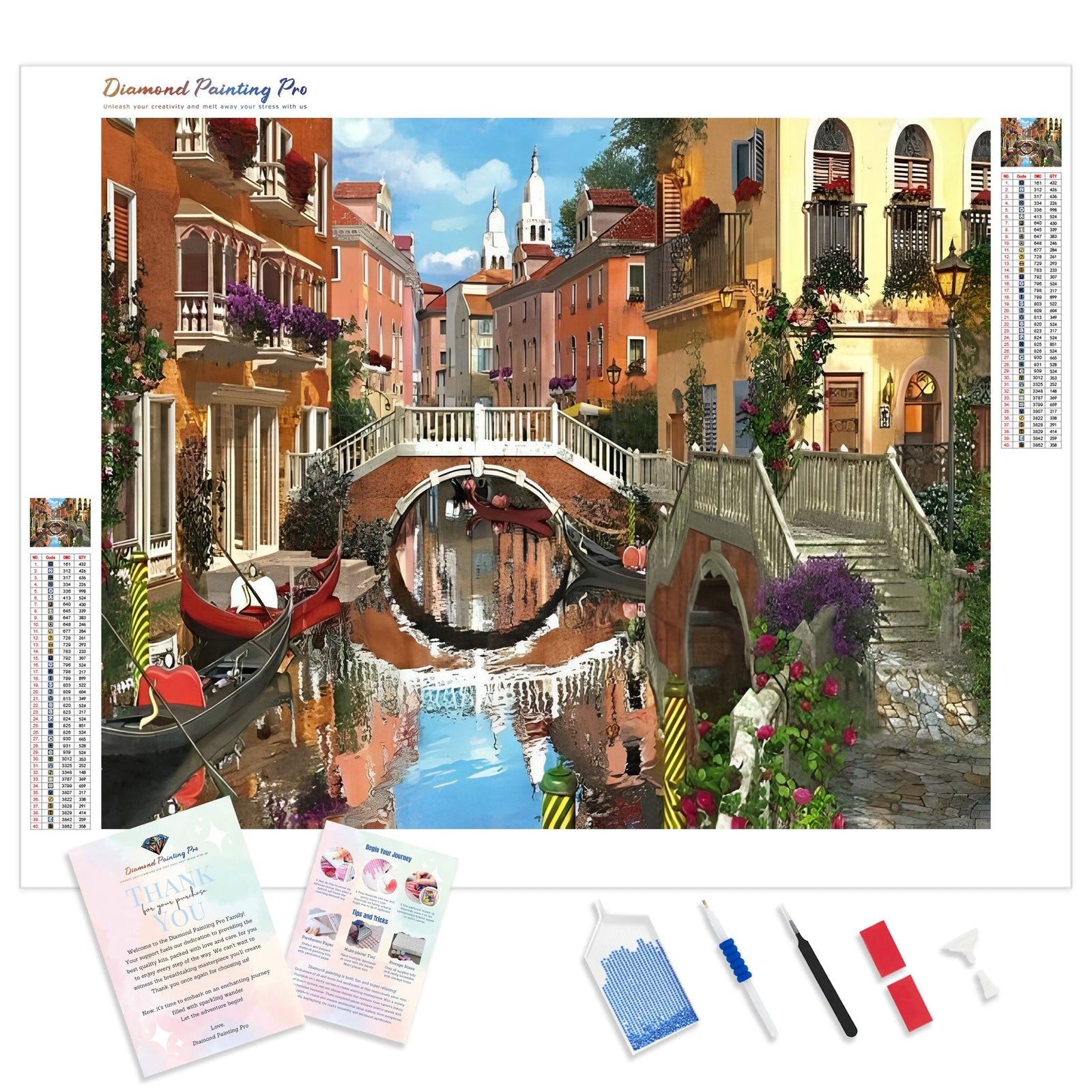 Venice Gondola | Diamond Painting Kit - Full Drill - Square or Round Diamonds with AB Drills Option