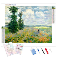 Poppy Fields Near Argenteuil - Claude Monet | Diamond Painting