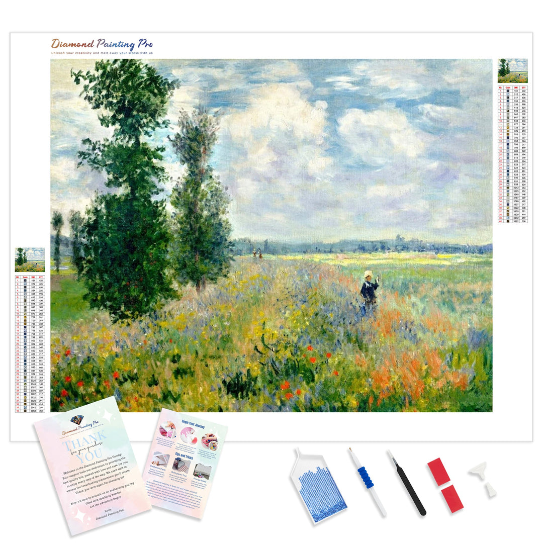 Poppy Fields Near Argenteuil - Claude Monet | Diamond Painting