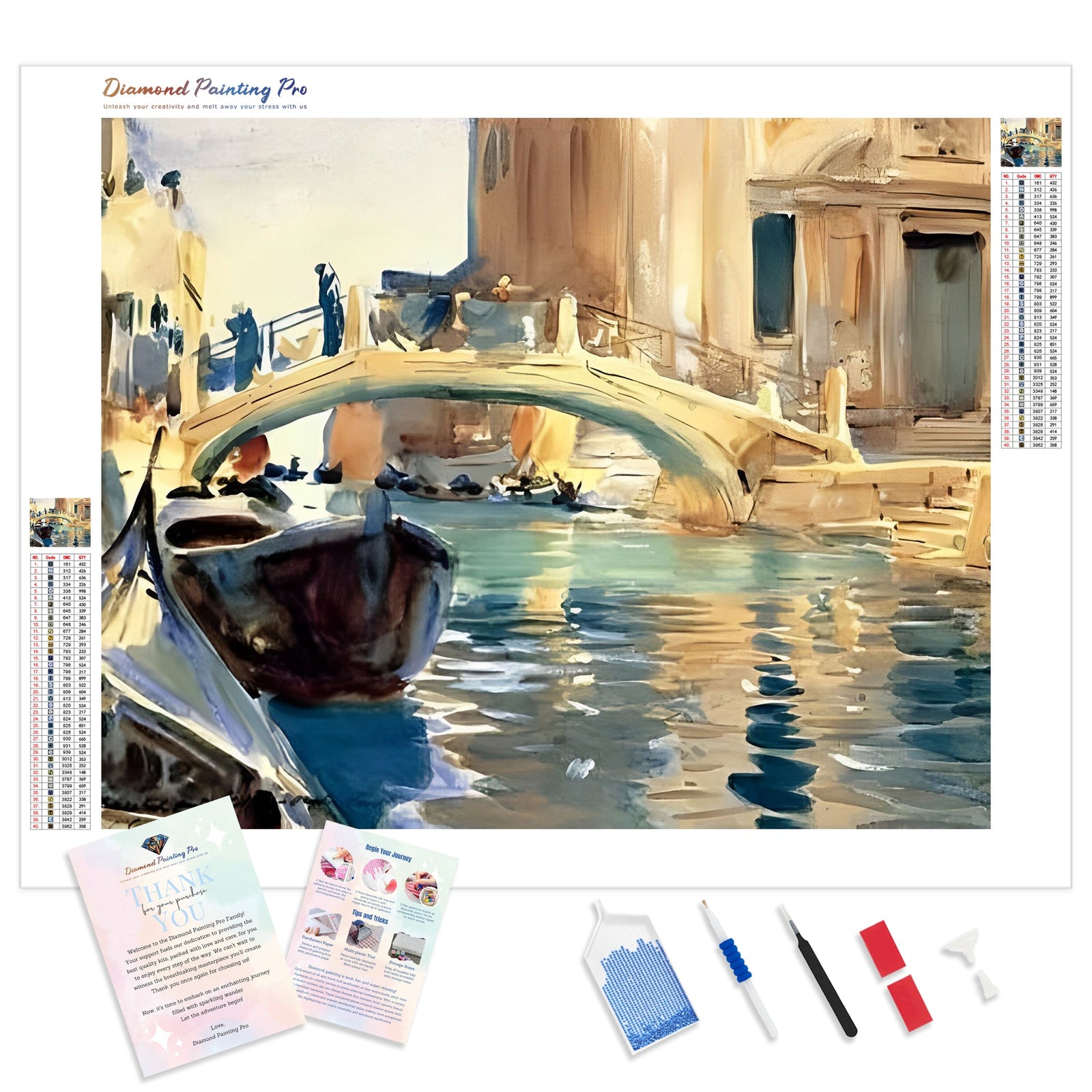 Venice - John Singer Sargent | Diamond Painting Kit - Full Drill - Square or Round Diamonds with AB Drills Option