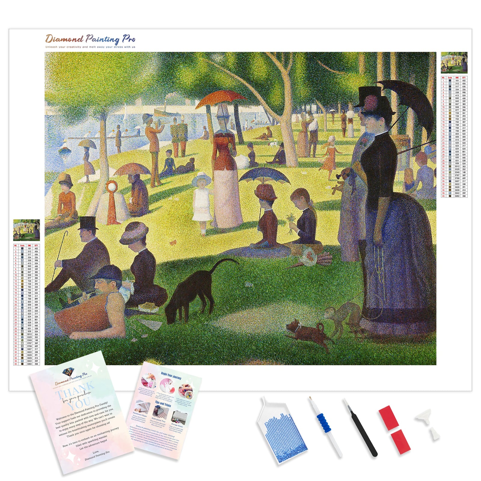 A Sunday on La Grande Jatte | Diamond Painting Kit - Full Drill - Square or Round Diamonds with AB Drills Option