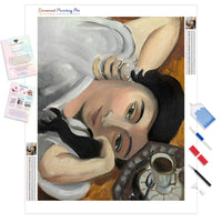 Laurette with a Cup of Coffee | Diamond Painting