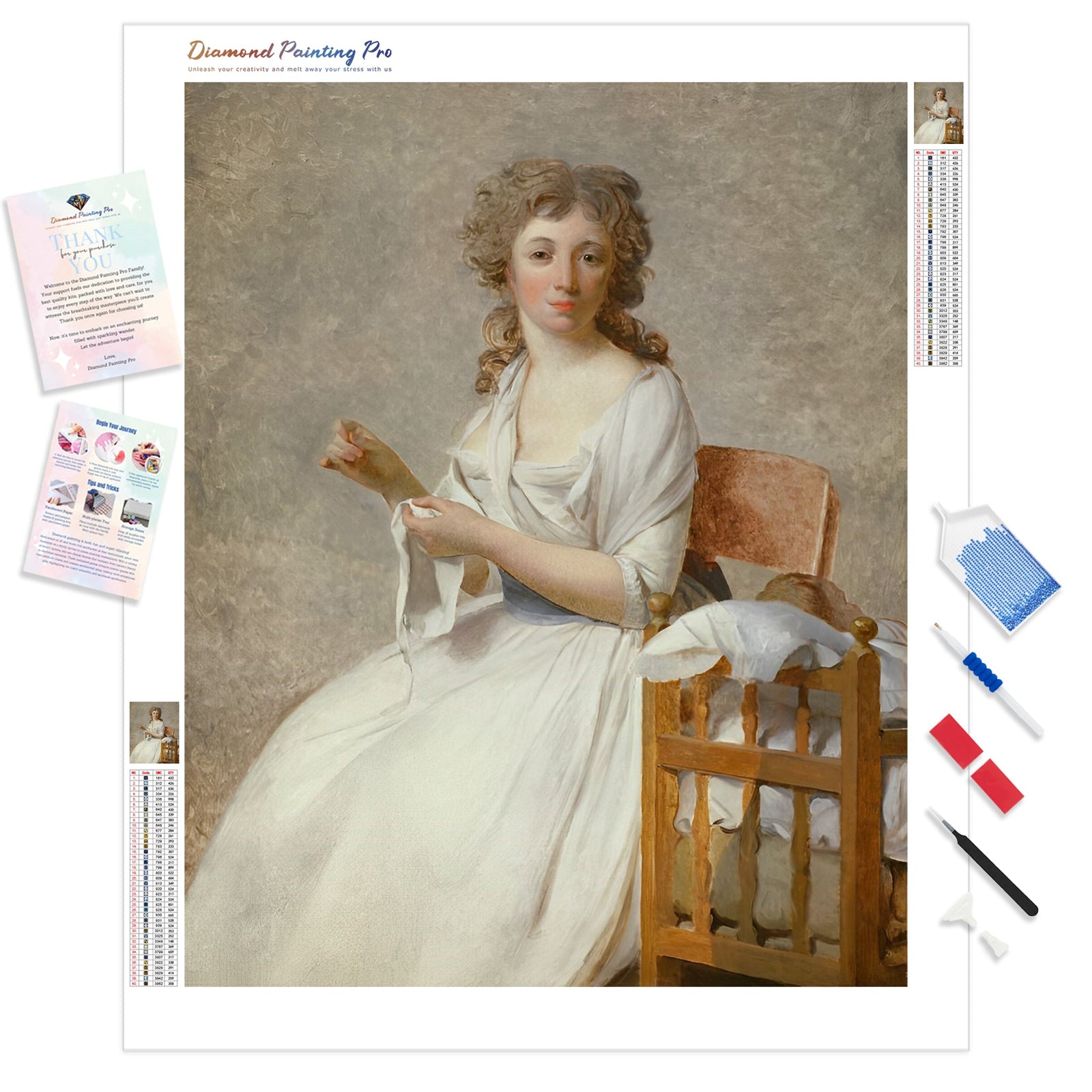 Madame de Pastoret and Her Son | Diamond Painting Kit - Full Drill - Square or Round Diamonds with AB Drills Option