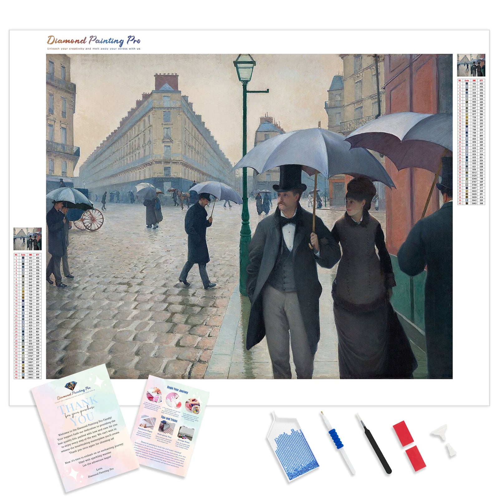 Paris Street Rainy Day | Diamond Painting Kit - Full Drill - Square or Round Diamonds with AB Drills Option