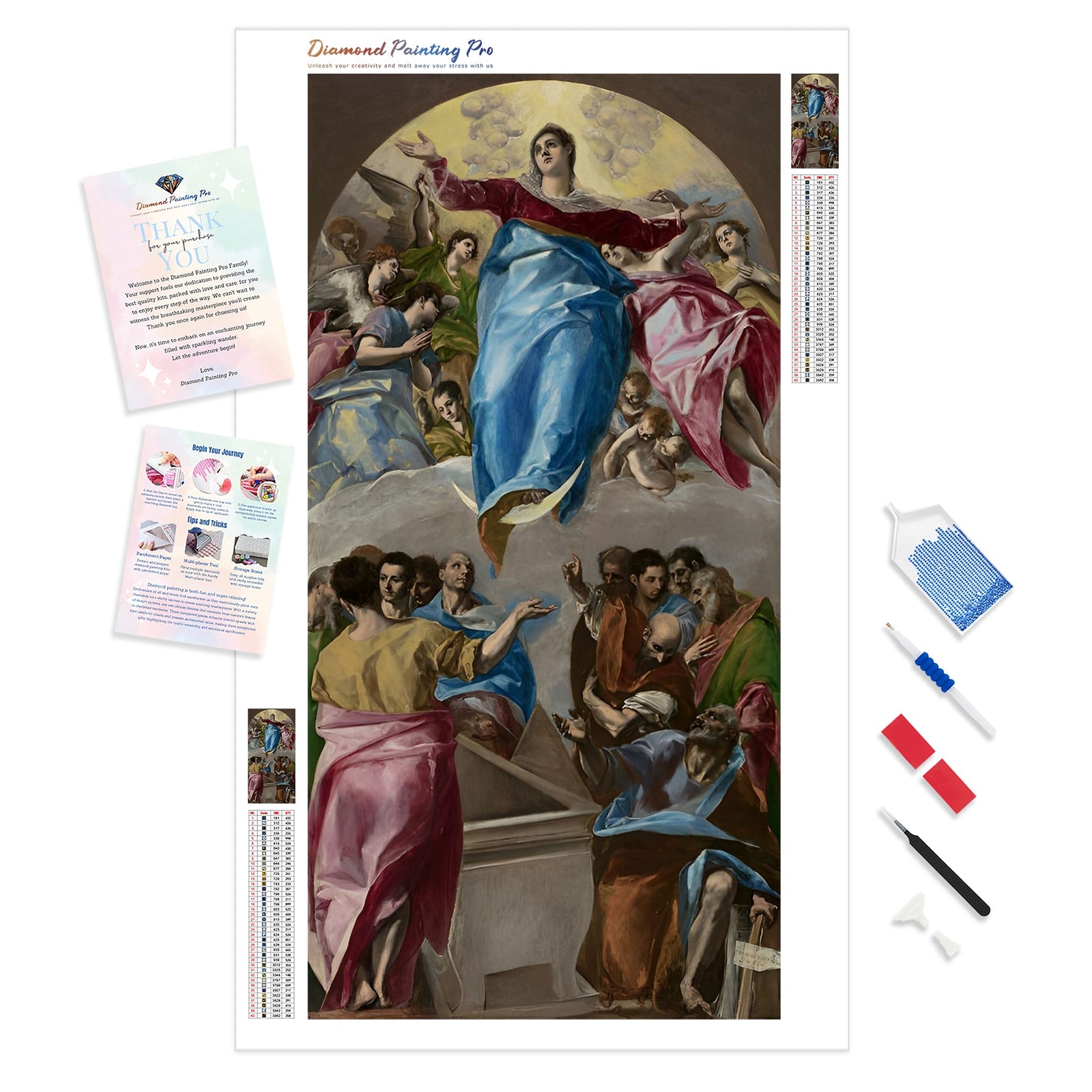 The Assumption of the Virgin | Diamond Painting Kit - Full Drill - Square or Round Diamonds with AB Drills Option