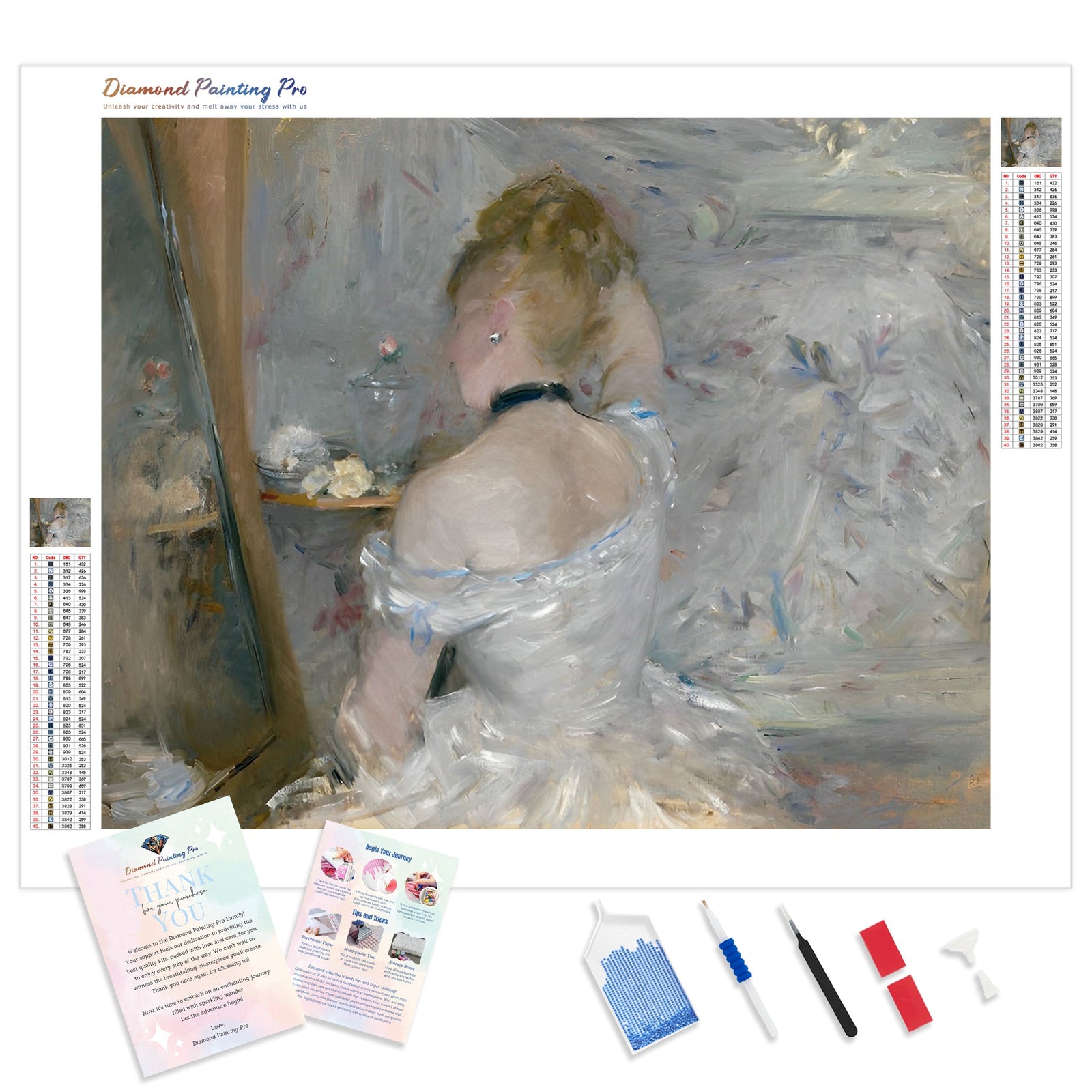 Woman at Her Toilette | Diamond Painting Kit - Full Drill - Square or Round Diamonds with AB Drills Option