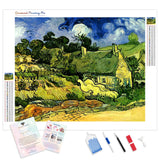 Thatched Cottages at Cordeville - Vincent van Gogh | Diamond Painting Kit - Full Drill - Square or Round Diamonds with AB Drills Option