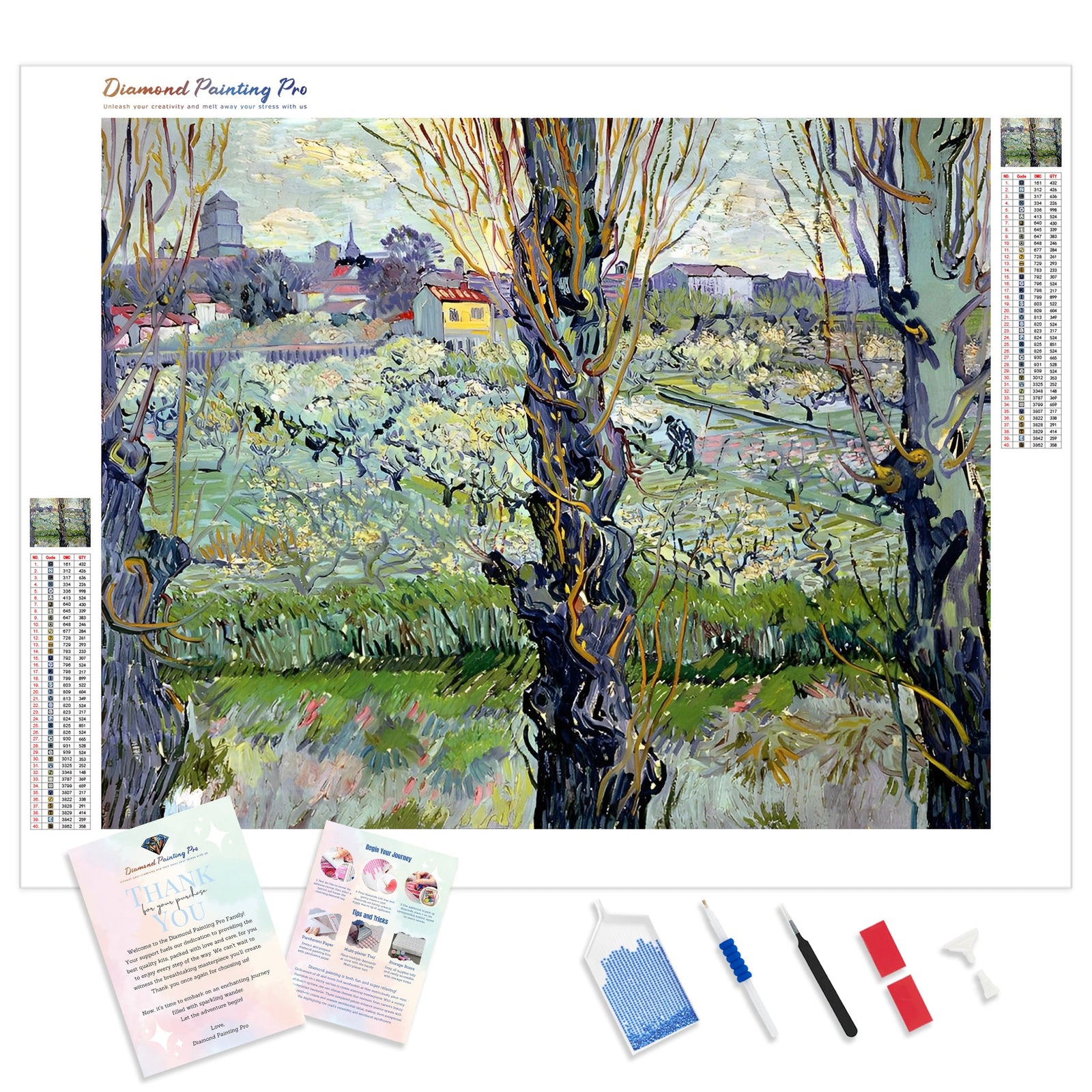 View of Arles - Vincent Van Gogh | Diamond Painting Kit - Full Drill - Square or Round Diamonds with AB Drills Option