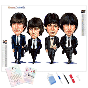 The Beatles | Diamond Painting Kit - Full Drill - Square or Round Diamonds with AB Drills Option