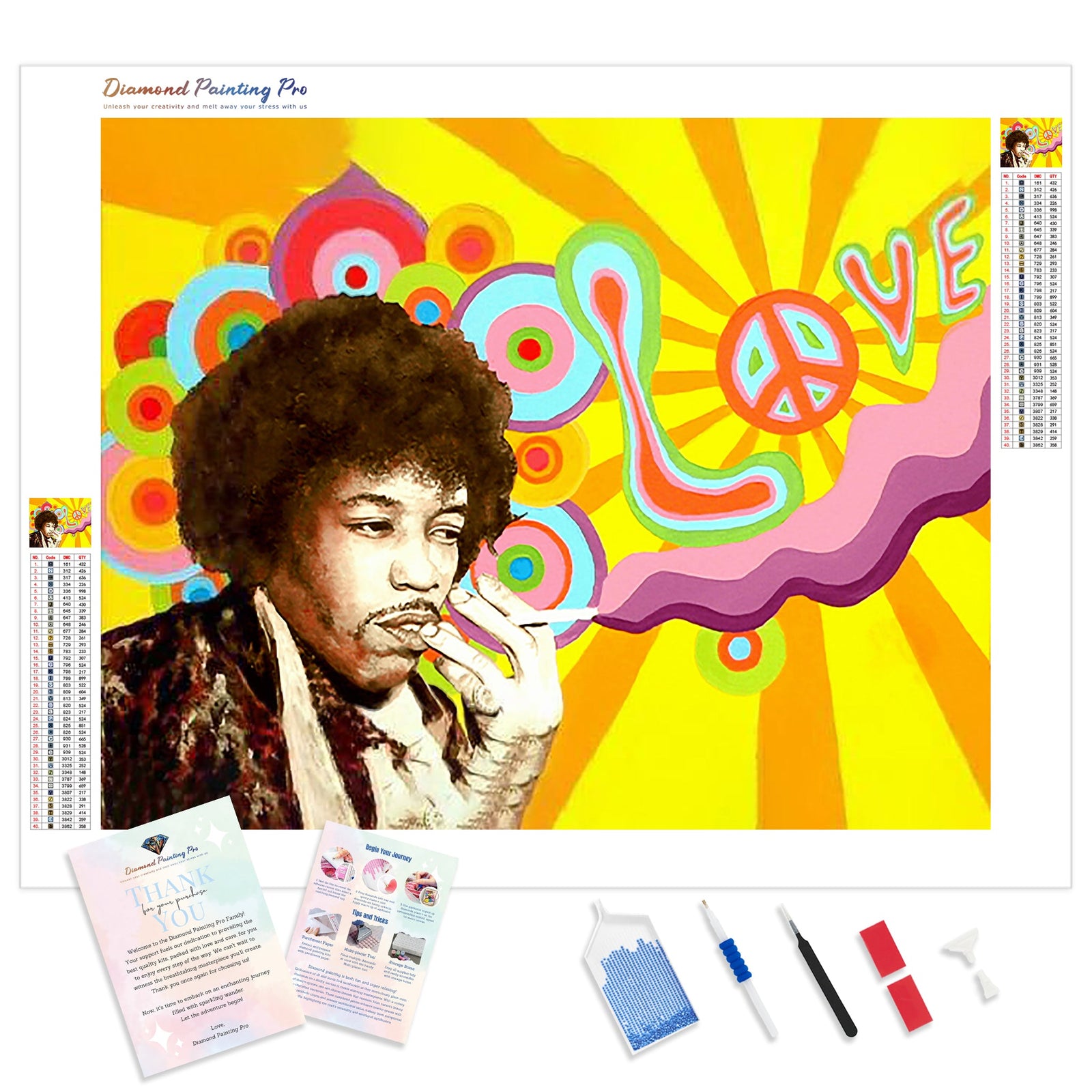 Hendrix Love | Diamond Painting Kit - Full Drill - Square or Round Diamonds with AB Drills Option