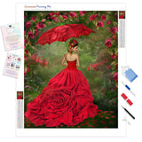 Rose Life Girl | Diamond Painting Kit - Full Drill - Square or Round Diamonds with AB Drills Option