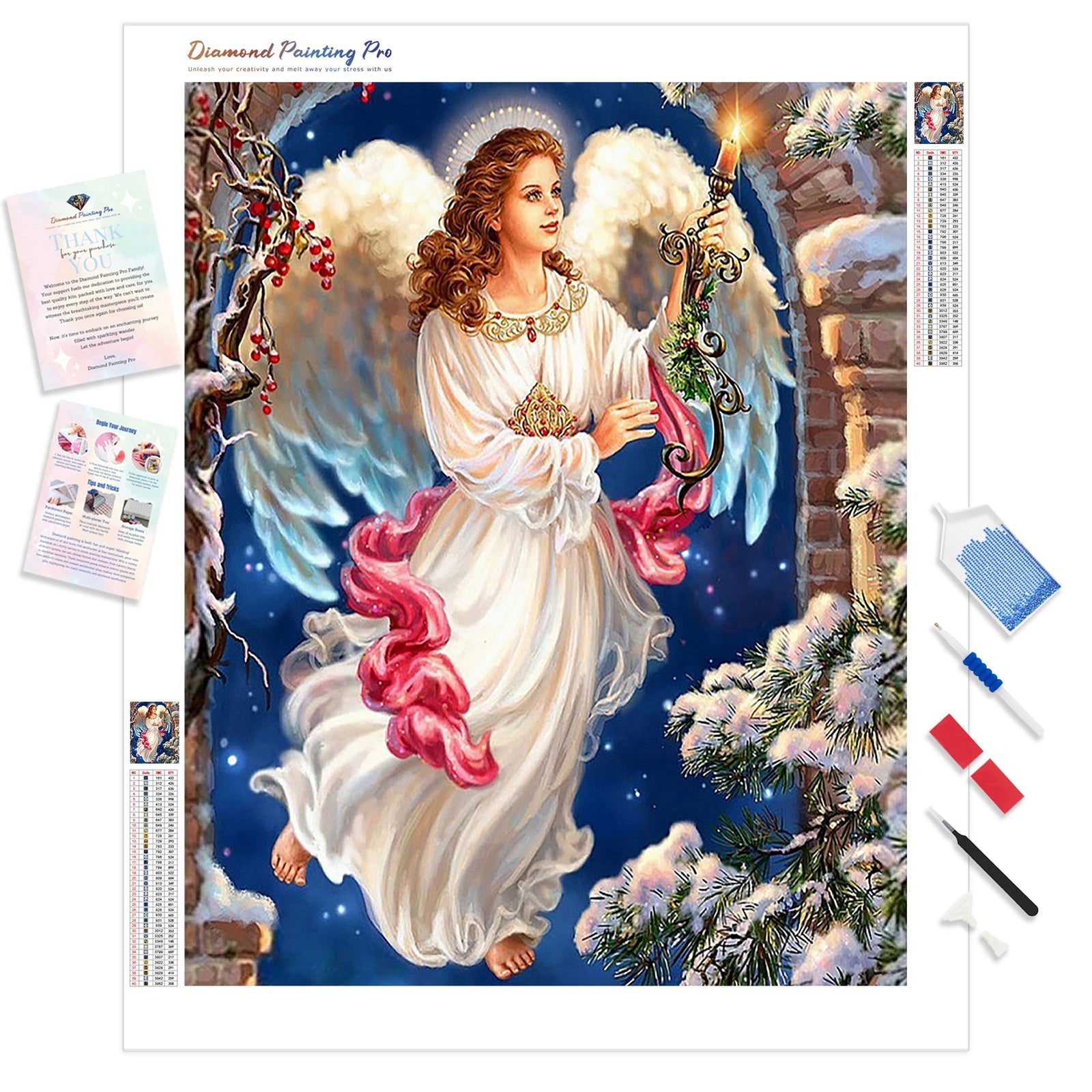 Angel | Diamond Painting Kit - Full Drill - Square or Round Diamonds with AB Drills Option