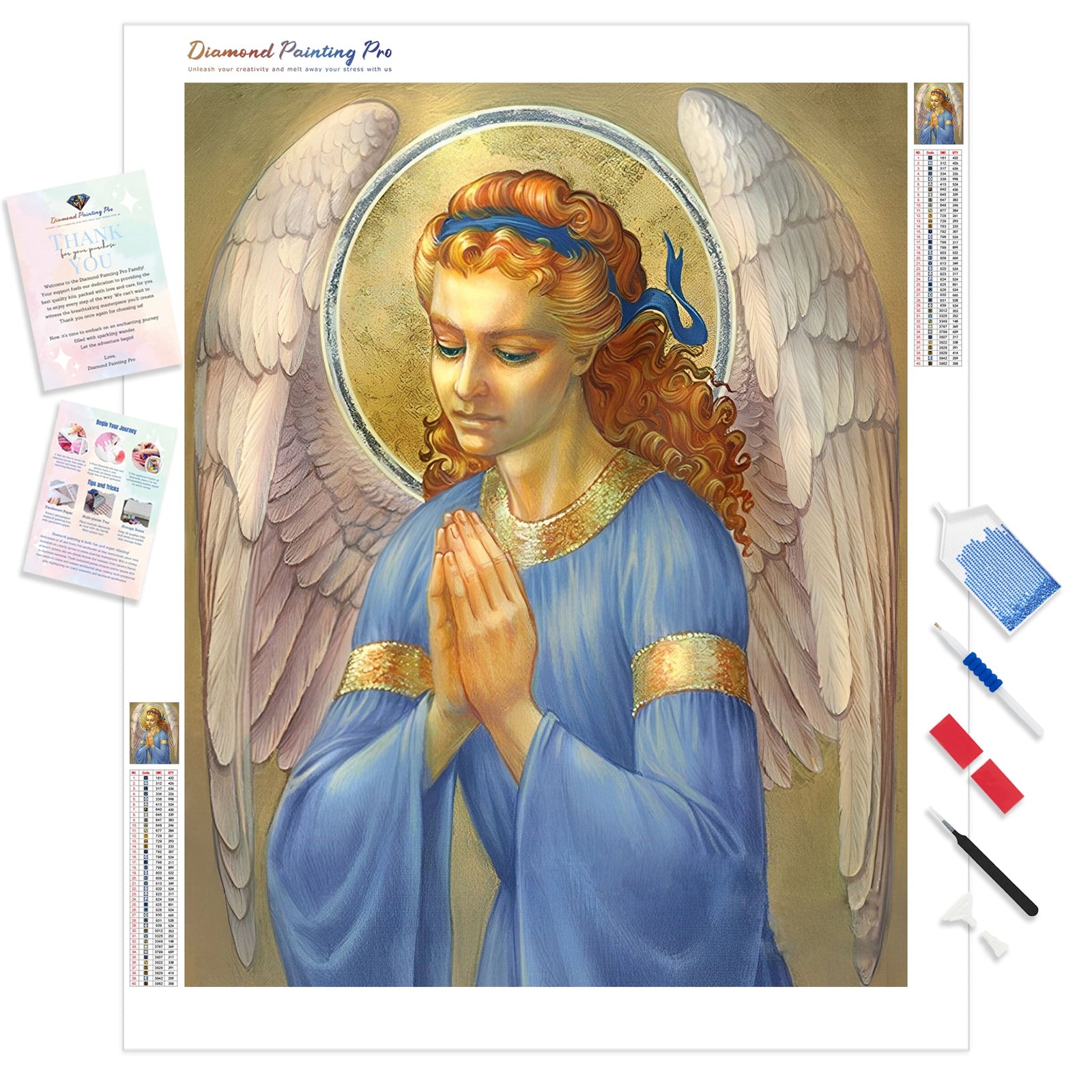 Guardian Angel Prays | Diamond Painting Kit - Full Drill - Square or Round Diamonds with AB Drills Option