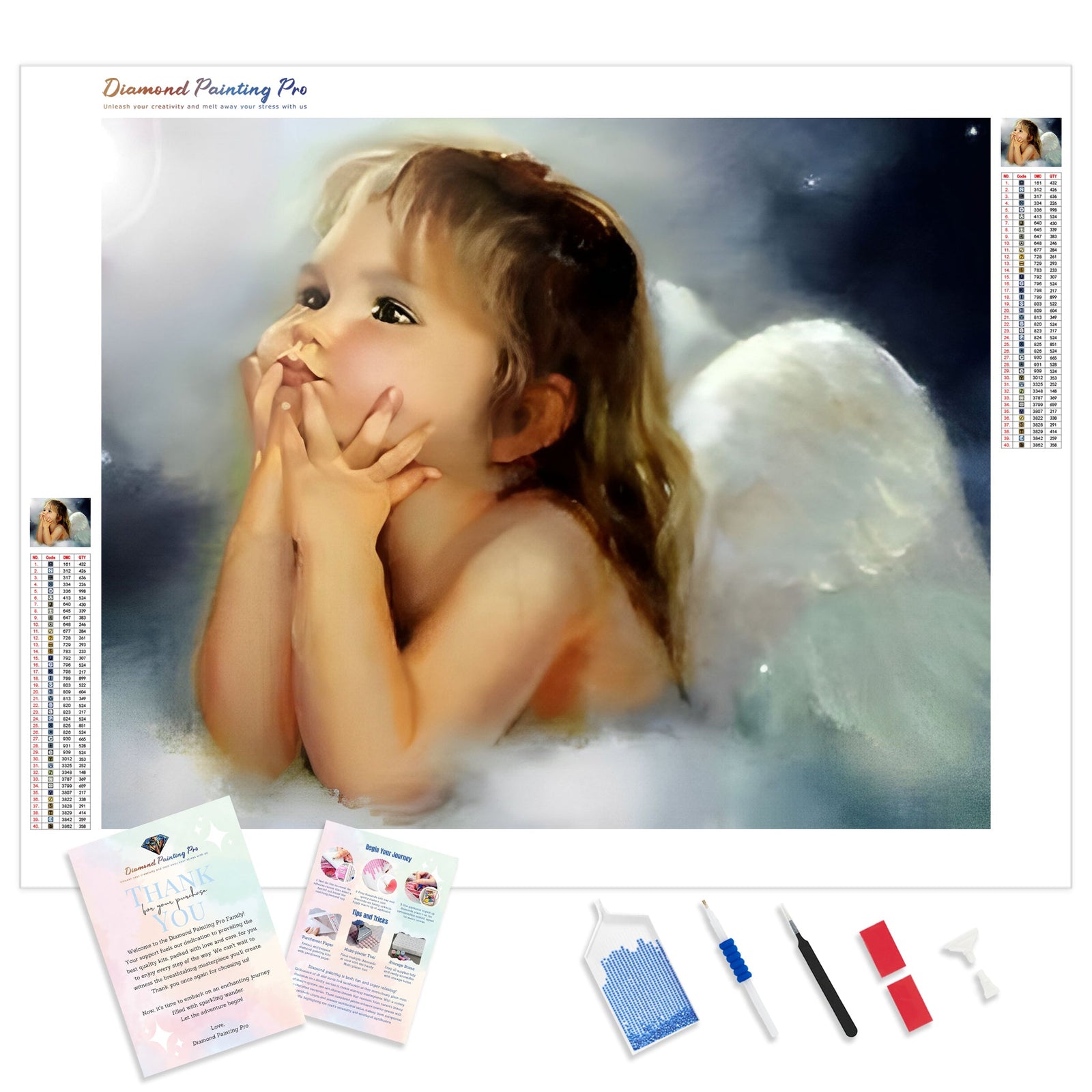 Baby Girl Angel | Diamond Painting Kit - Full Drill - Square or Round Diamonds with AB Drills Option