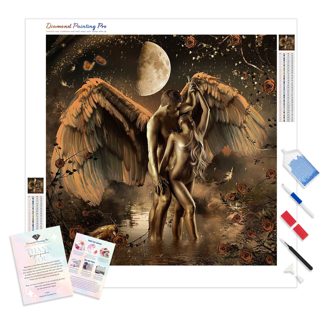 Nude Angel Couple | Diamond Painting Kit - Full Drill - Square or Round Diamonds with AB Drills Option