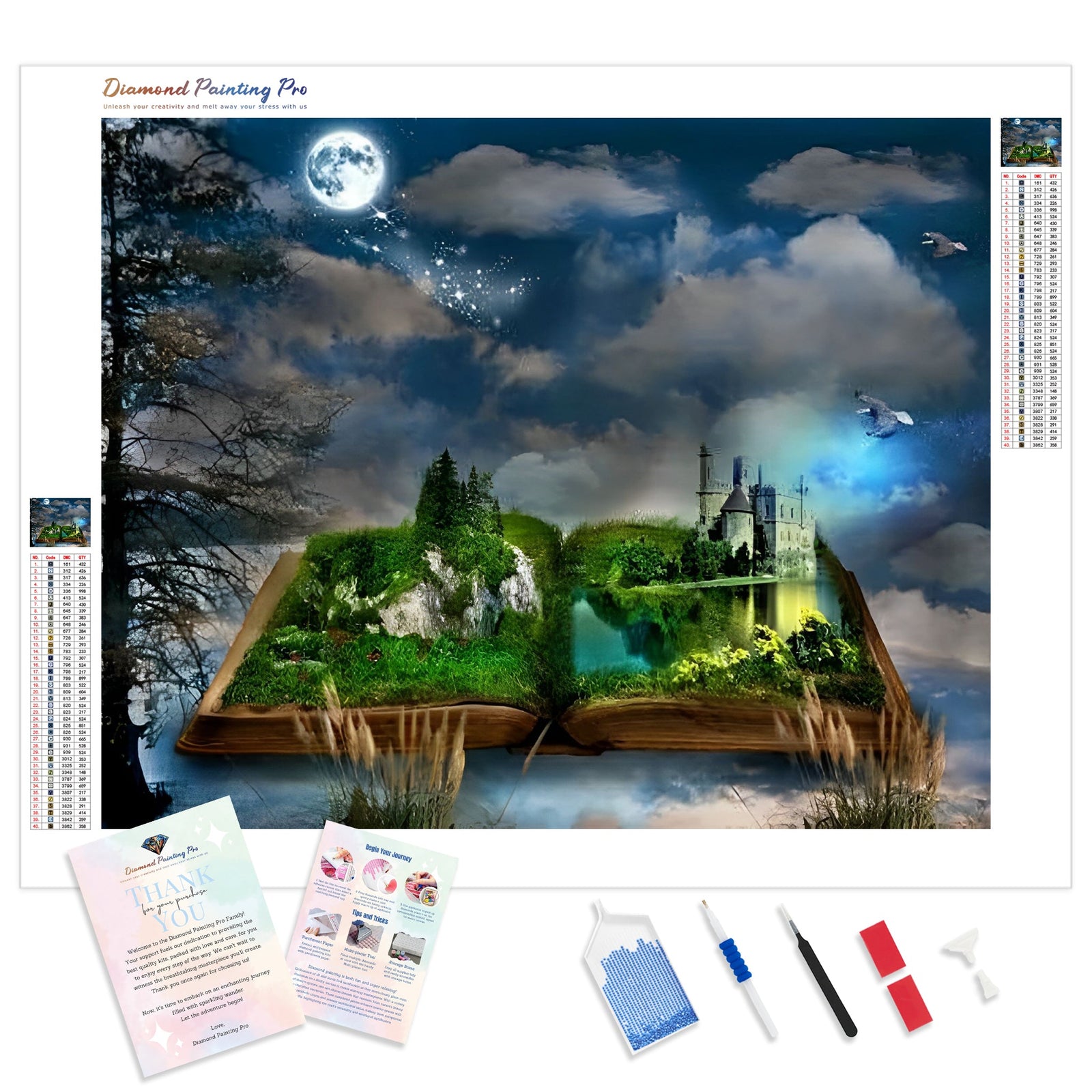 Magic in the Pages | Diamond Painting Kit - Full Drill - Square or Round Diamonds with AB Drills Option