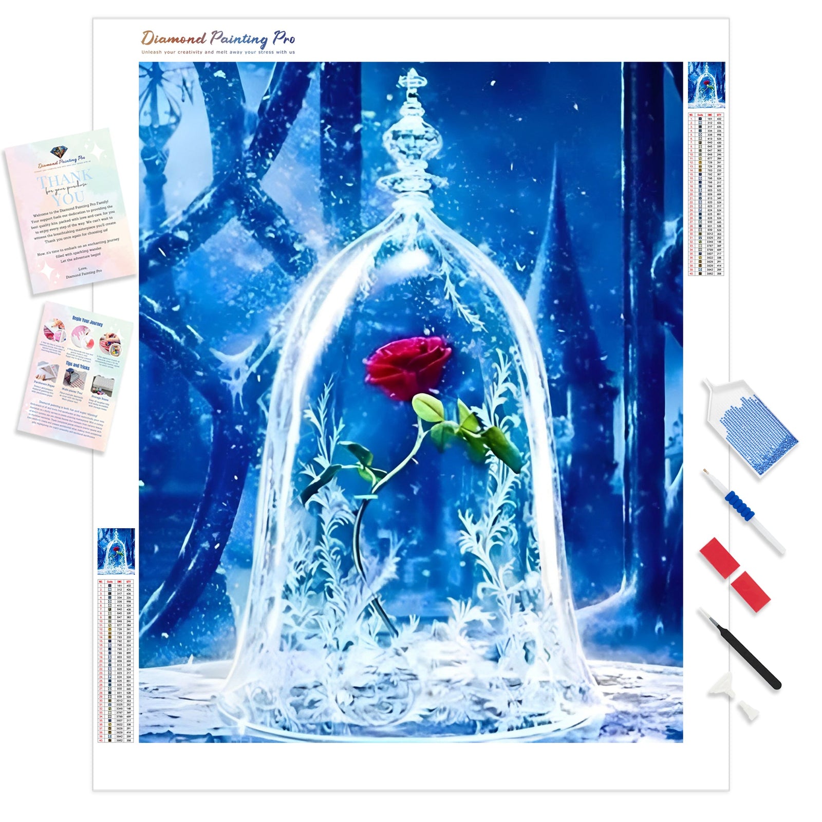 Enchanted Red Rose | Diamond Painting Kit - Full Drill - Square or Round Diamonds with AB Drills Option