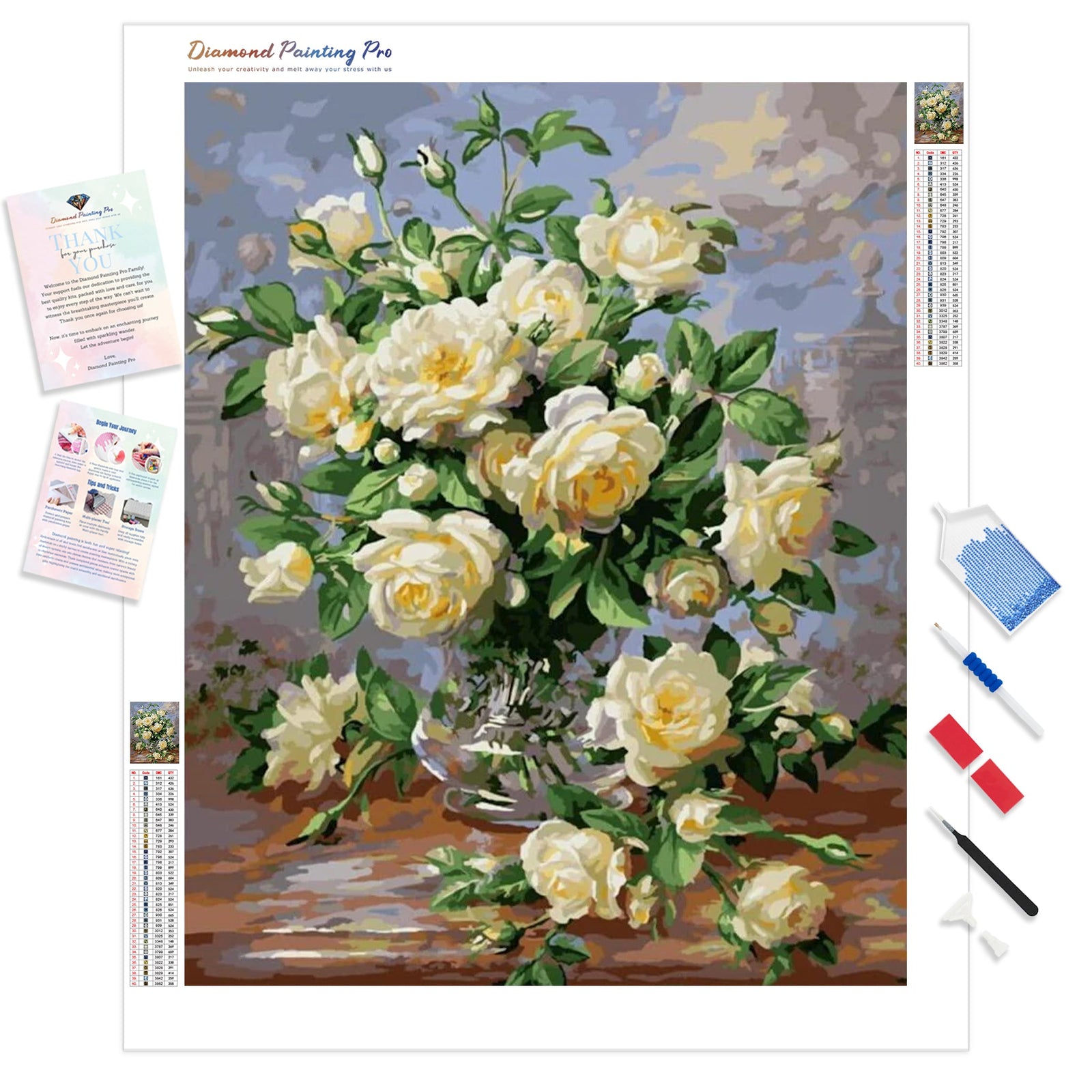 Yellow Flowers Still Life | Diamond Painting Kit - Full Drill - Square or Round Diamonds with AB Drills Option