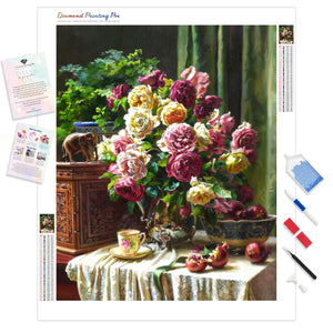 Tea Time with Flowers | Diamond Painting