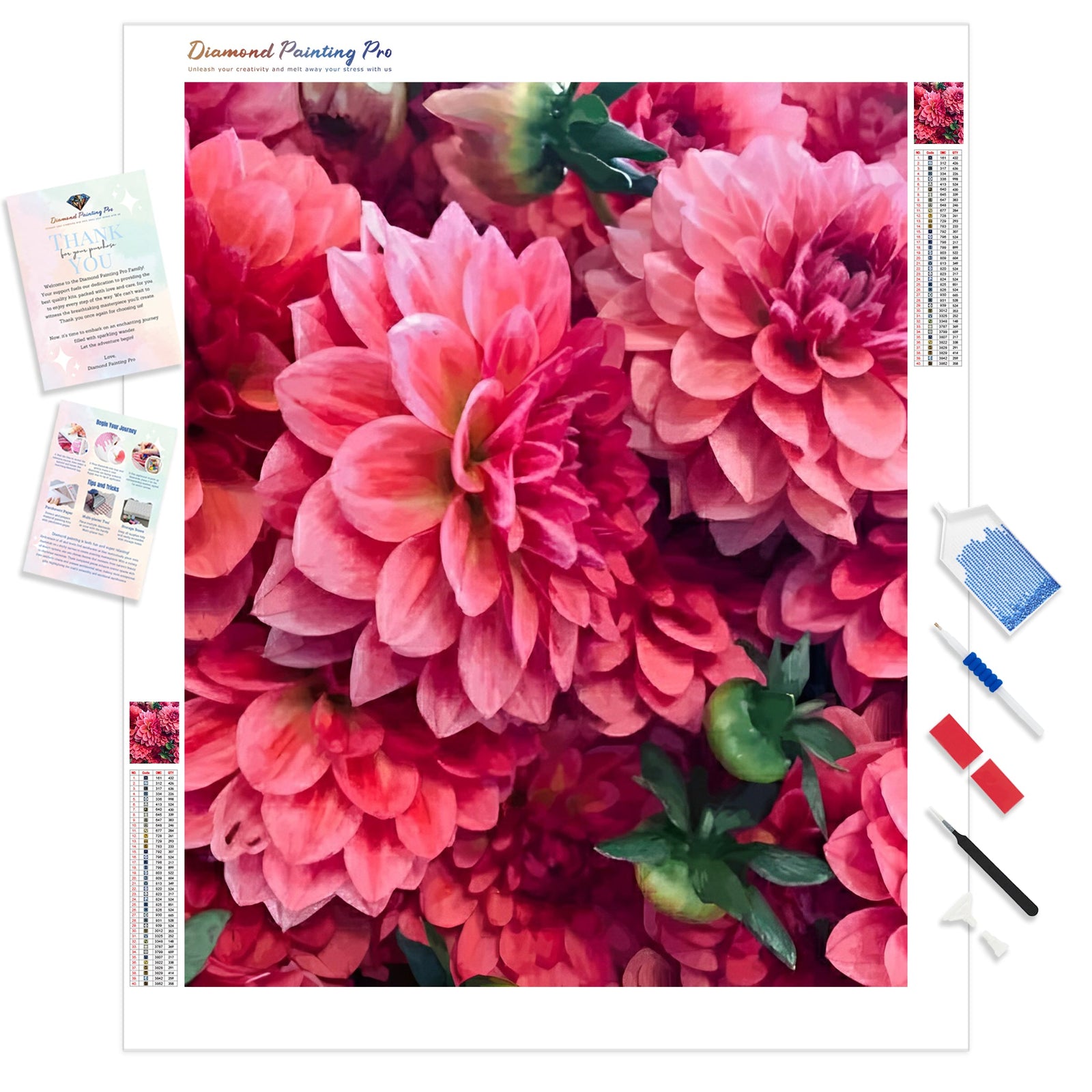 Pink Peonies | Diamond Painting Kit - Full Drill - Square or Round Diamonds with AB Drills Option