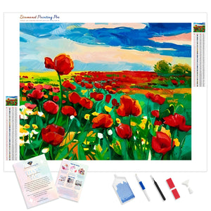 Field of Red Poppies | Diamond Painting