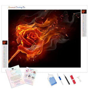 Rose on Fire | Diamond Painting