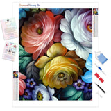 Floral Art | Diamond Painting Kit - Full Drill - Square or Round Diamonds with AB Drills Option