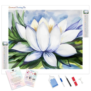 White Lotus Flower | Diamond Painting