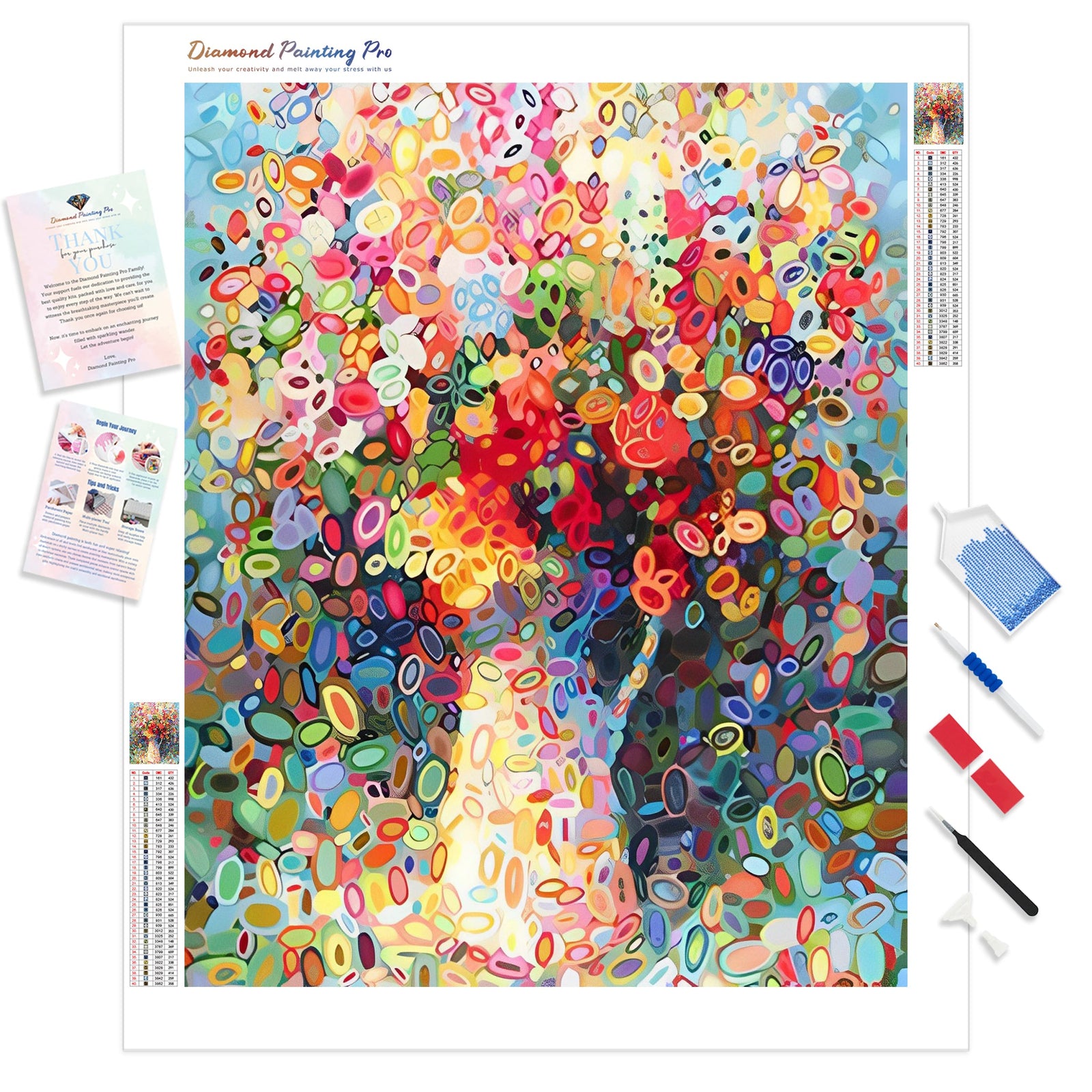 Abstract Flower | Diamond Painting Kit - Full Drill - Square or Round Diamonds with AB Drills Option