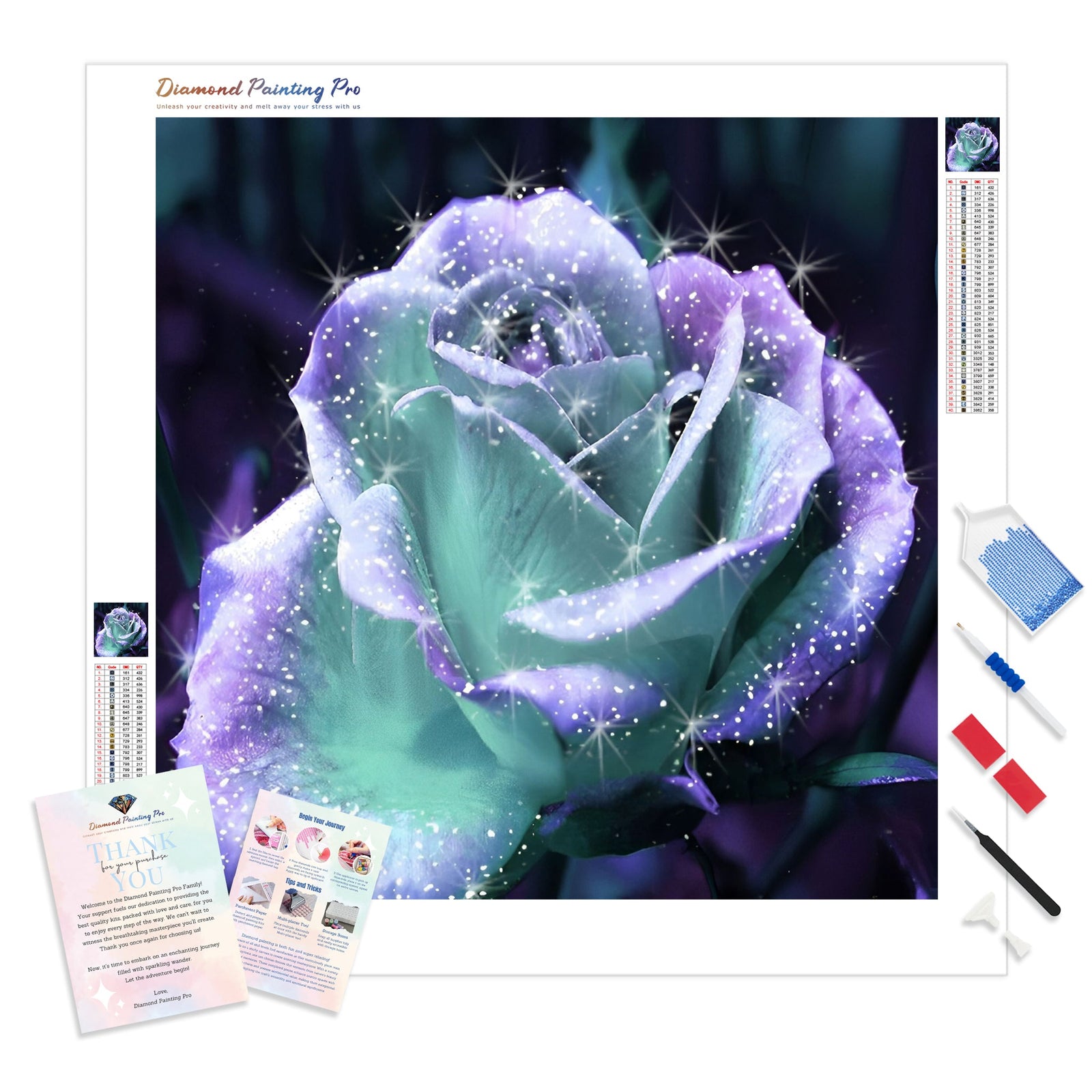 Flowers Rose | Diamond Painting Kit - Full Drill - Square or Round Diamonds with AB Drills Option