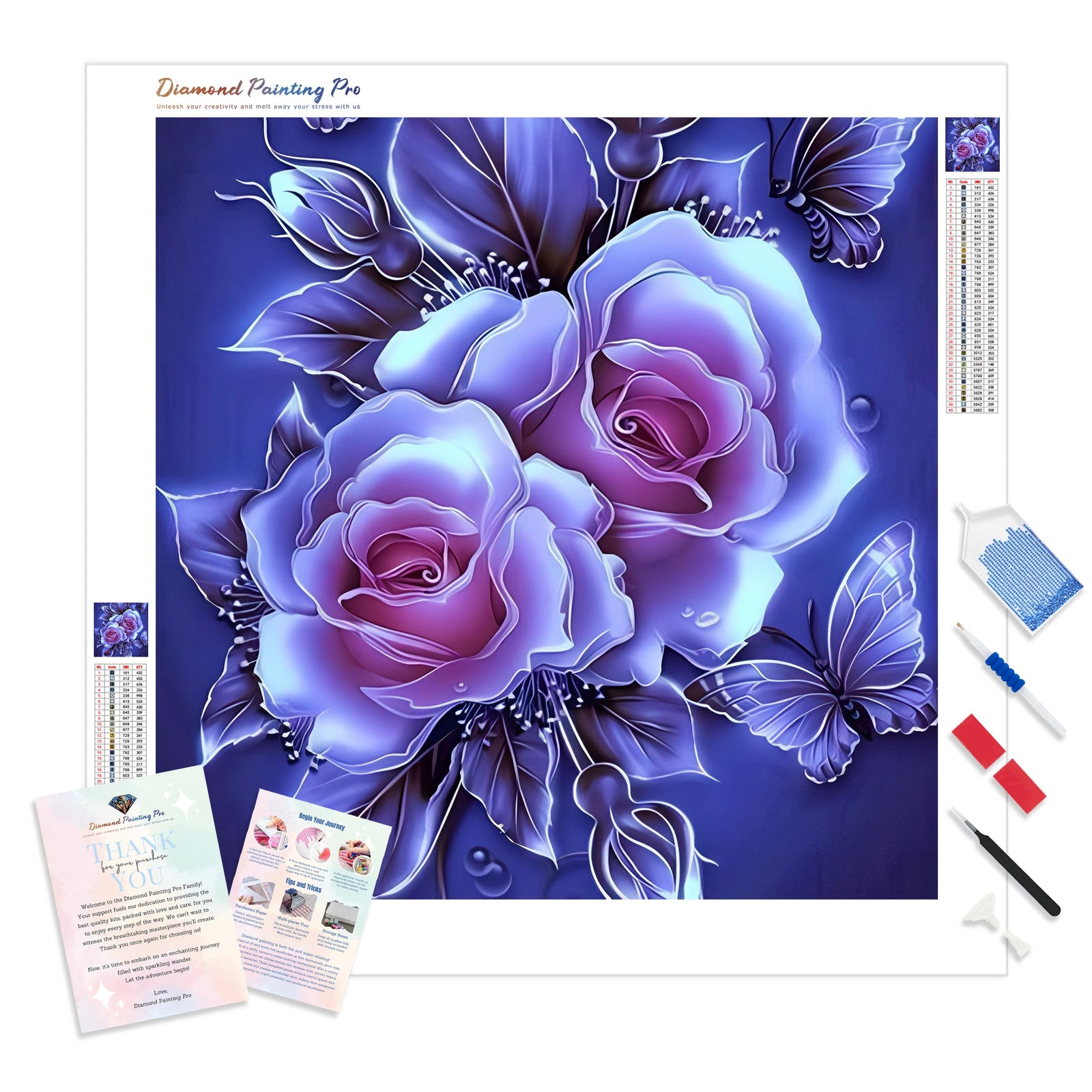 Rose and Ladybug | Diamond Painting Kit - Full Drill - Square or Round Diamonds with AB Drills Option