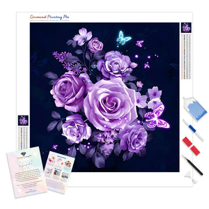 Purple Roses | Diamond Painting