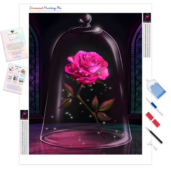 Glass Red Rose Flower | Diamond Painting