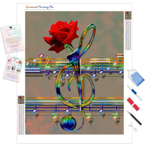 Music Rose Flower | Diamond Painting