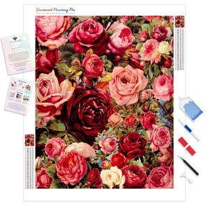 Red Rose Flowers | Diamond Painting